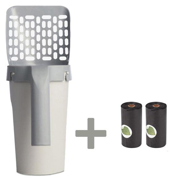 Cat Scoop - Pá Higiênica para Gatos com Dispenser Embutido + Saco Coletor Descartável