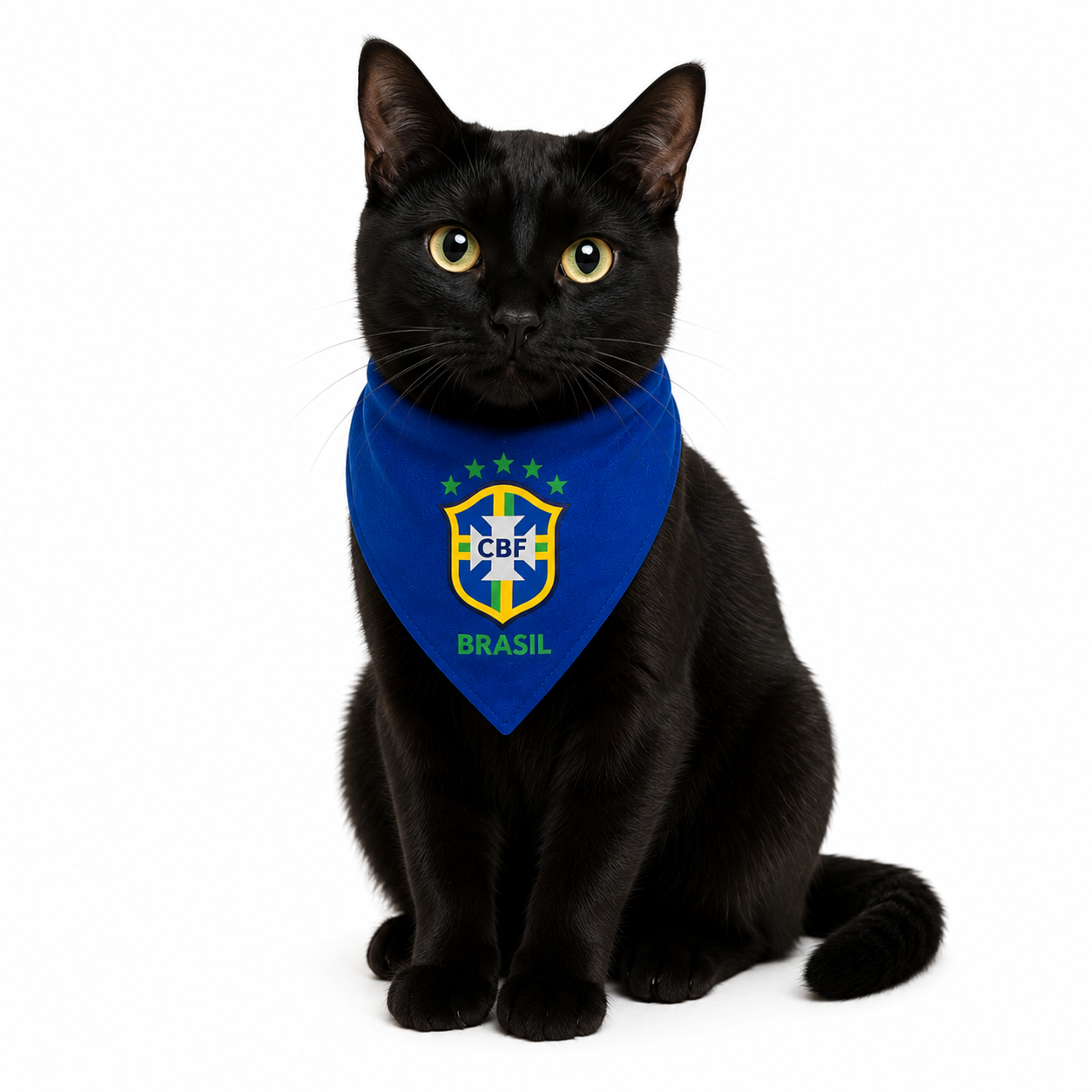 Bandana Premium Brasil Copa do Mundo - TorcidaPet™ Ajustável para Cães e Gatos
