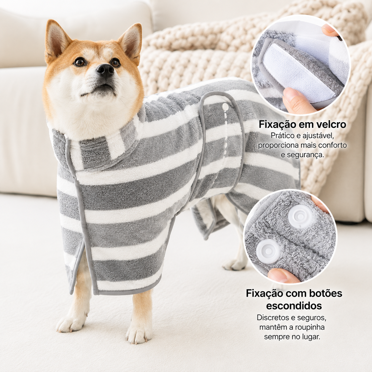 Toalha Roupão Pet de Secagem Rápida em Microfibra – Lupzy | Secagem Ultra Absorvente sem Frio