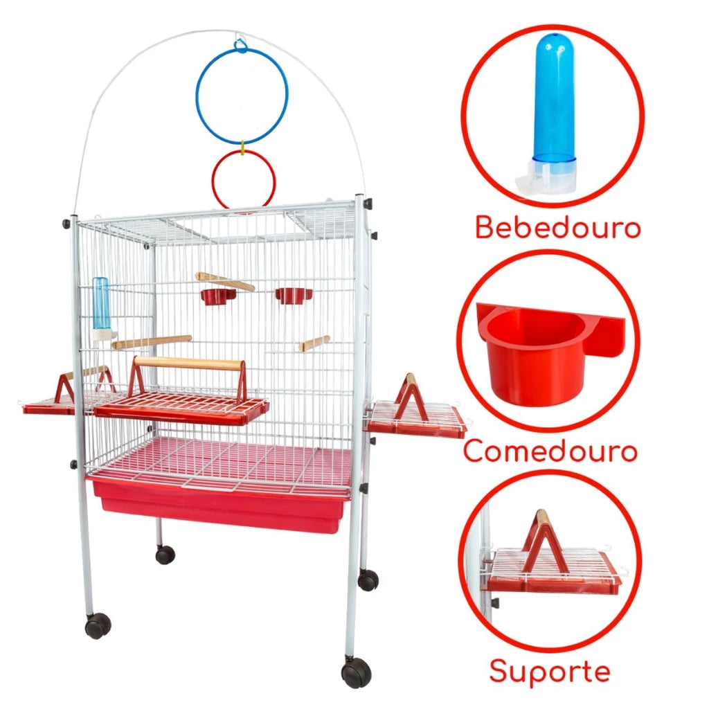 Viveiro Completo para Calopsitas e Pássaros com Play Ground e Acessórios