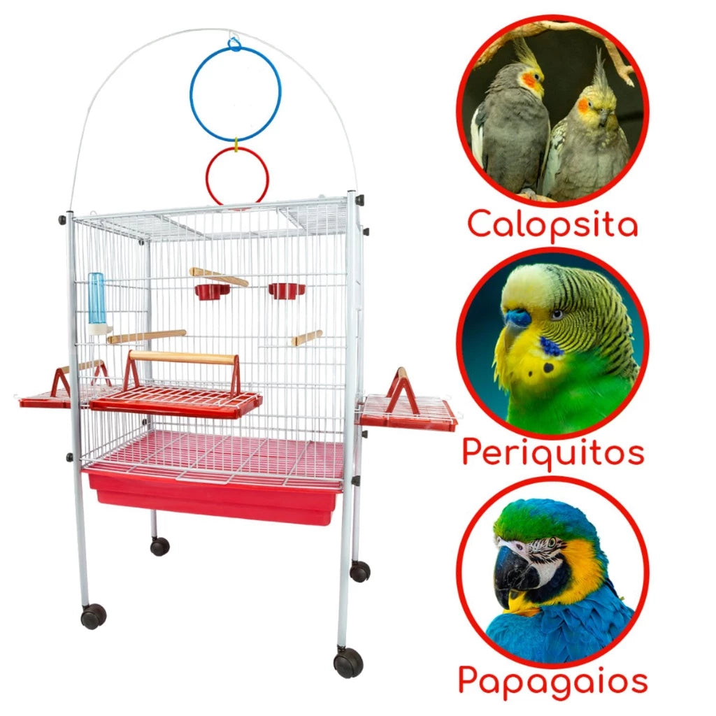 Viveiro Completo para Calopsitas e Pássaros com Play Ground e Acessórios