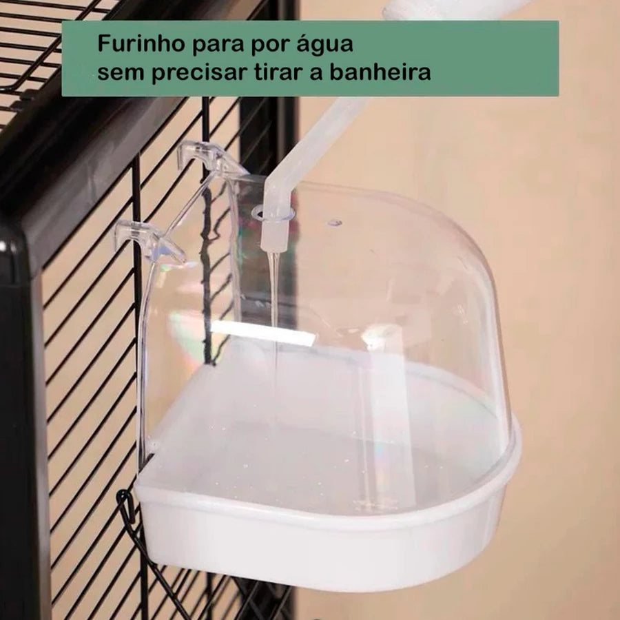 Banheira Italiana Suspensa Divertida para Pássaros – Calopsitas, Canários e Outras Aves
