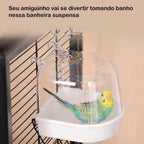 Banheira Italiana Suspensa Divertida para Pássaros – Calopsitas, Canários e Outras Aves