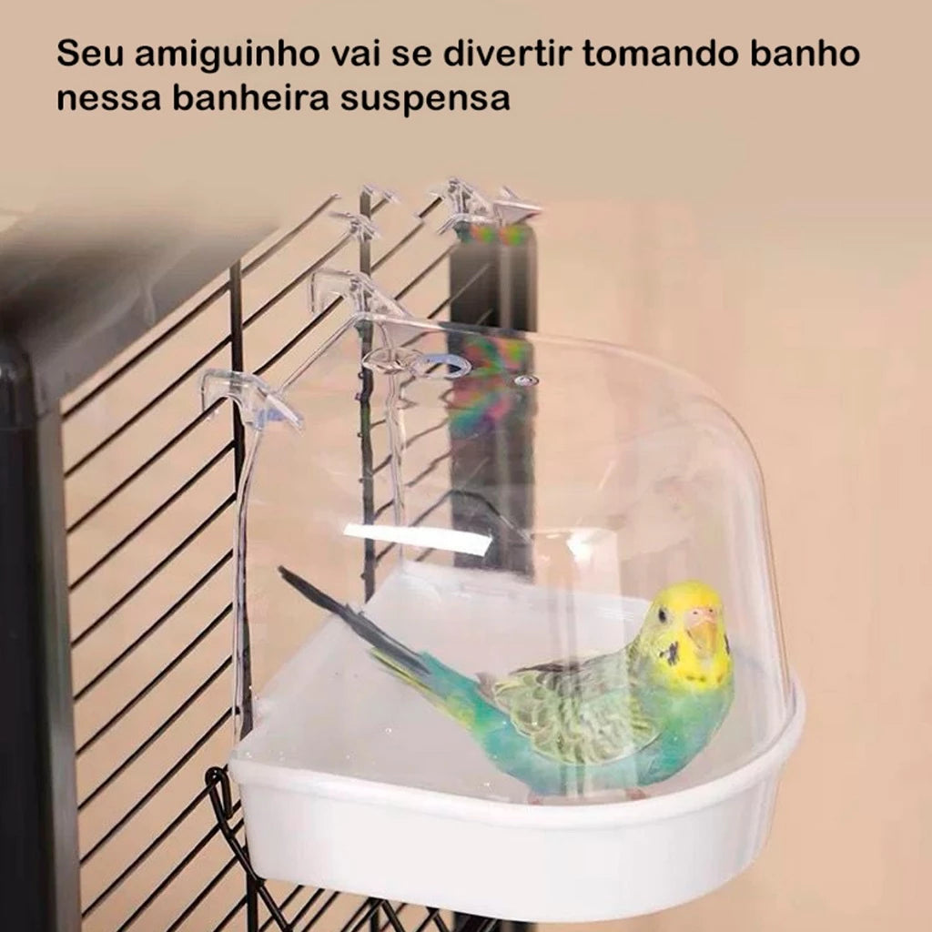 Banheira Italiana Suspensa Divertida para Pássaros – Calopsitas, Canários e Outras Aves