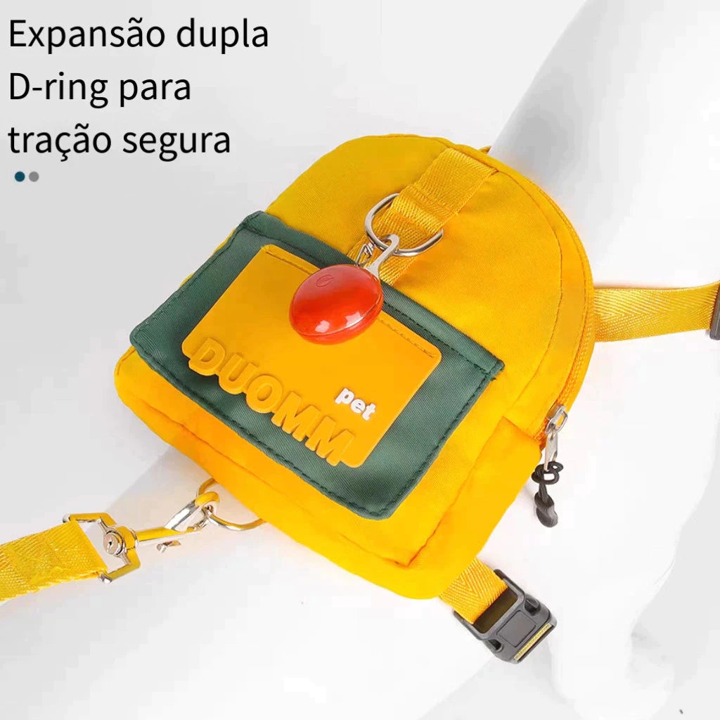 Mochila Pet com Peitoral e Guia Para Animais - Conforto e Praticidade para Passeios