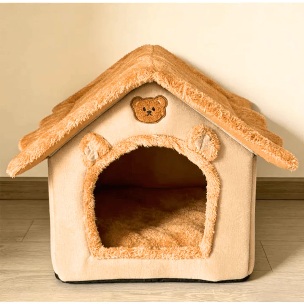 Cama Casinha Toca de Pelúcia  – Snouty™ + BRINDE: Cobertor Pet Magic™