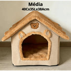 Cama Casinha Toca de Pelúcia  – Snouty™ + BRINDE: Cobertor Pet Magic™