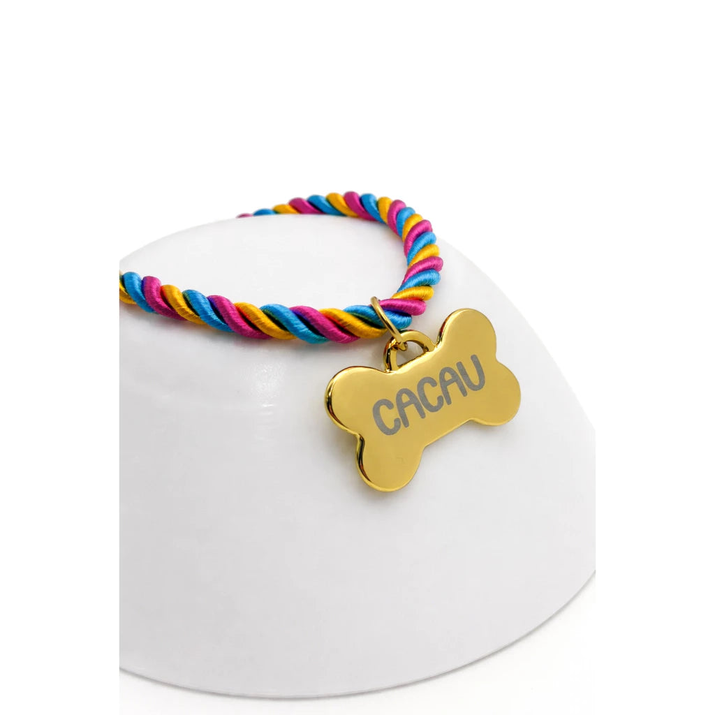 Coleira Personalizada com Plaquinha de Identificação para Cães e Gatos