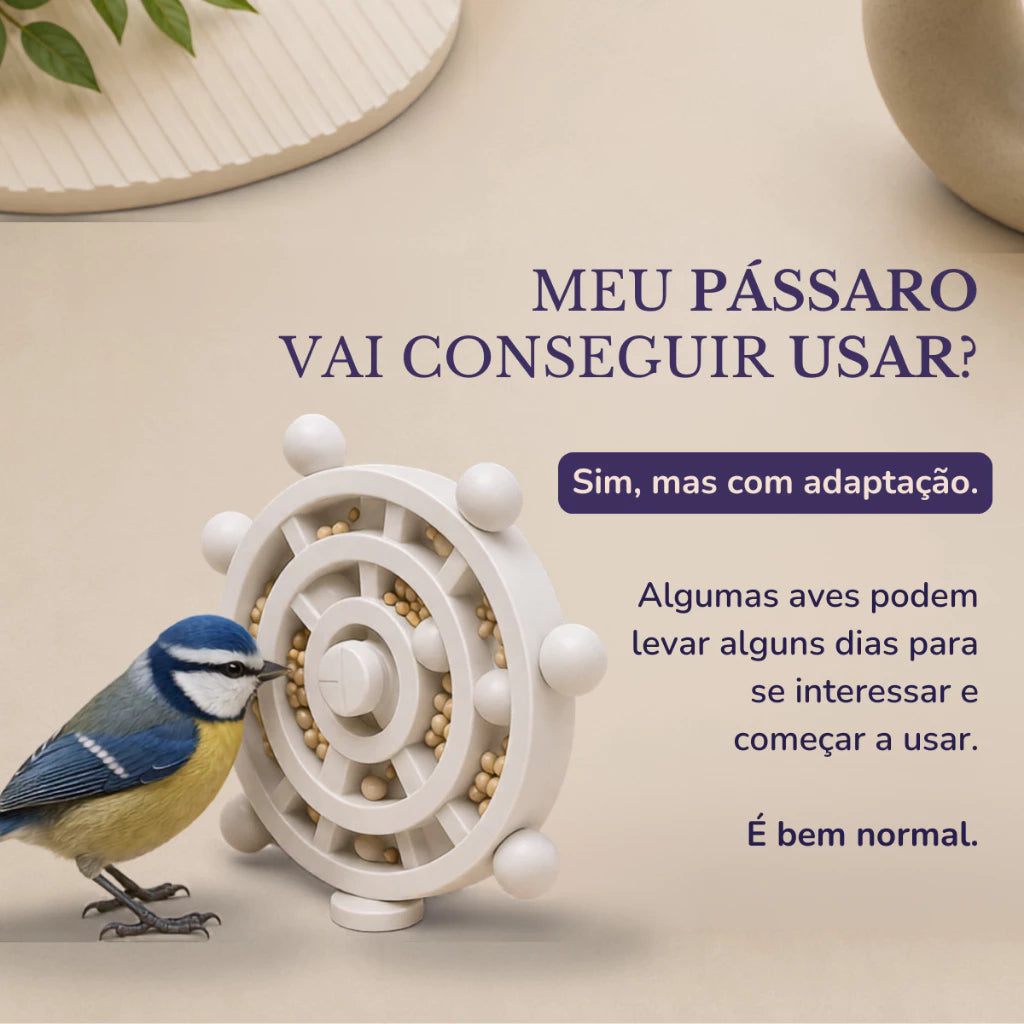 Brinquedo Disco Interativo Giratório para Aves Calopsitas Periquitos Agapornis