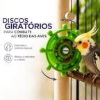 Brinquedo Disco Interativo Giratório para Aves Calopsitas Periquitos Agapornis