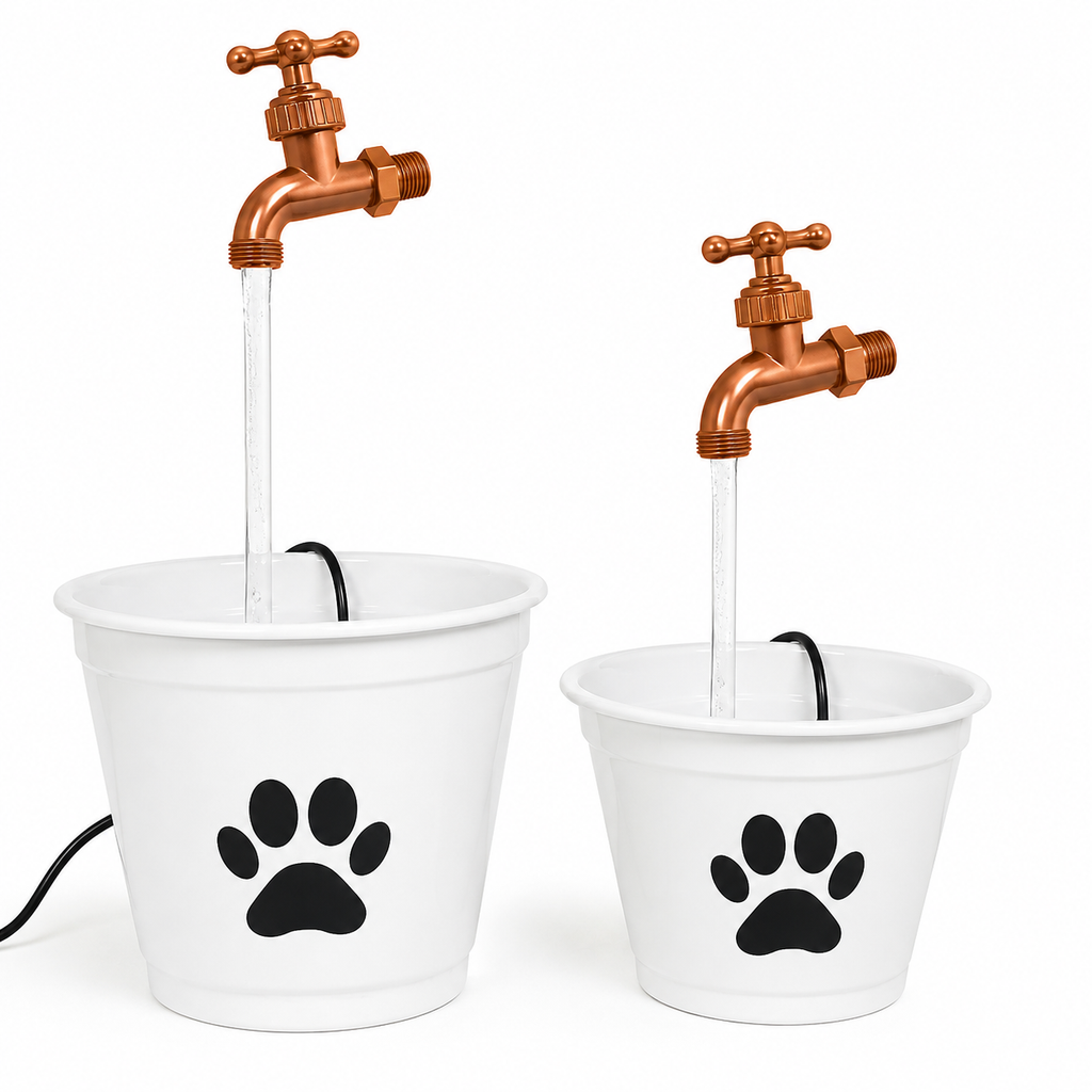 Bebedouro Fonte com Torneira Mágica Flutuante + Bomba Bivolt + Pedras de Rio