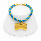 Azul turquesa e dourado