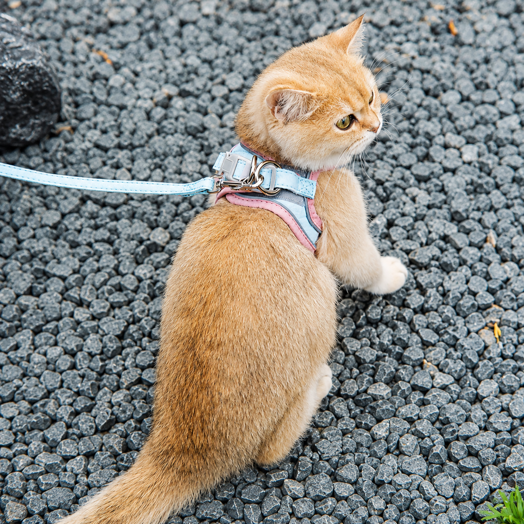 Peitoral Para Cães E Gatos Pequenos Com Guia Anti-Escape