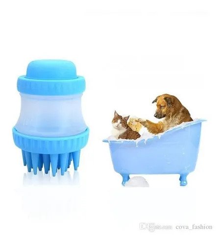 Escovinha Prática de Silicone Porta Shampoo para Pets.