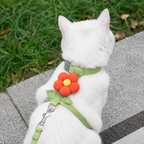 Peitoral Ajustável com Guia Floral para Cães e Gatos Pequenos