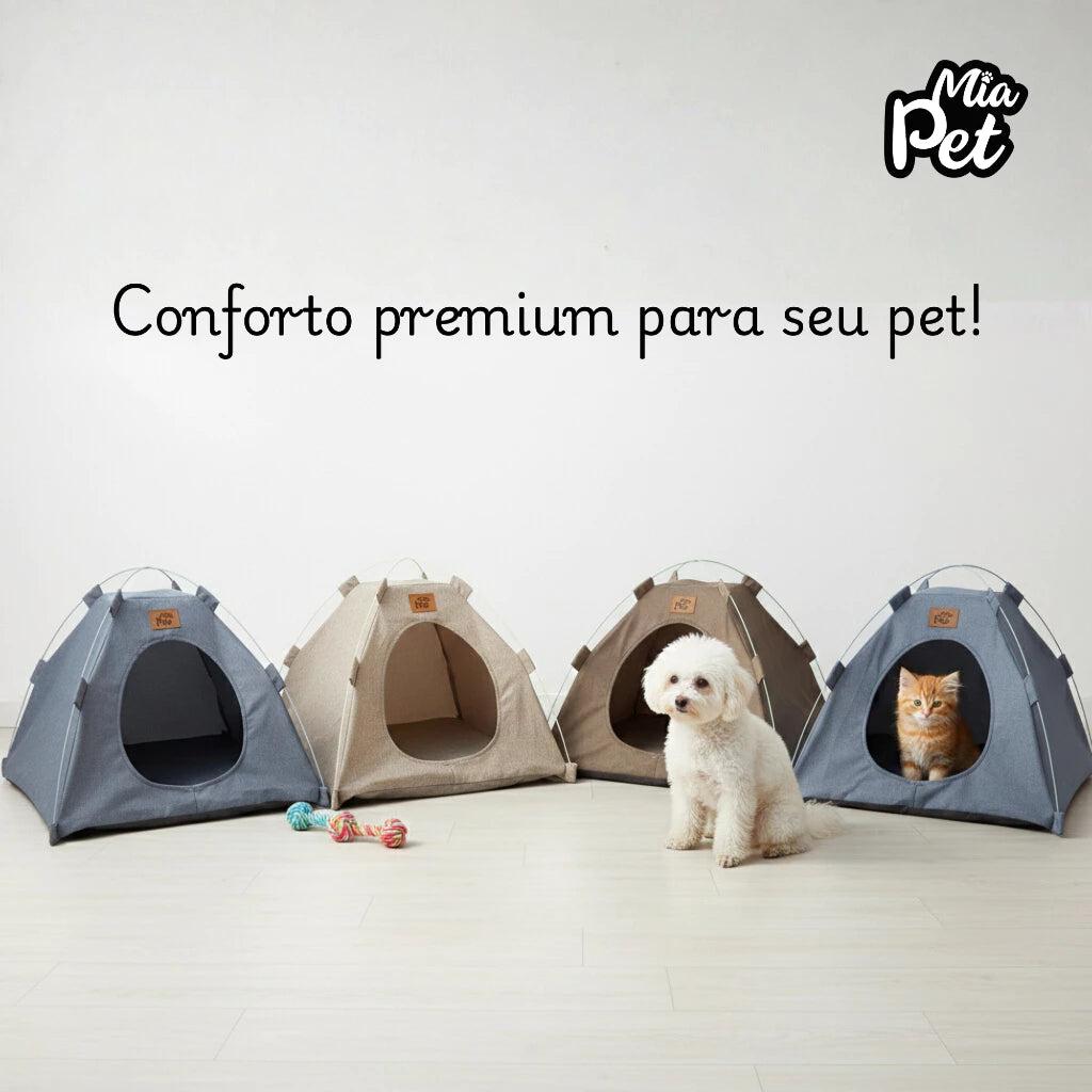 Barraca e Cama Dobrável Para Cães e Gatos - Mia Pet™