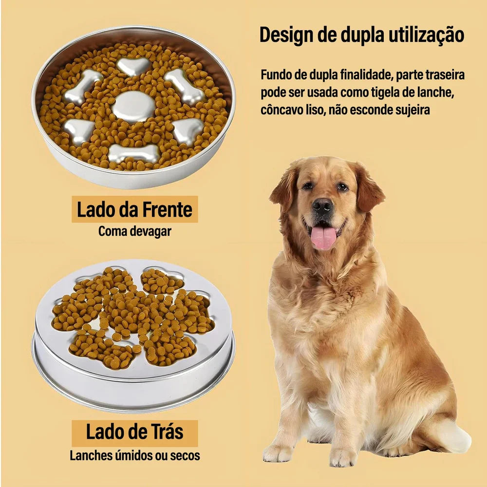 Comedouro Lento 2 em 1 para Cães – Alimentação Segura e Saudável