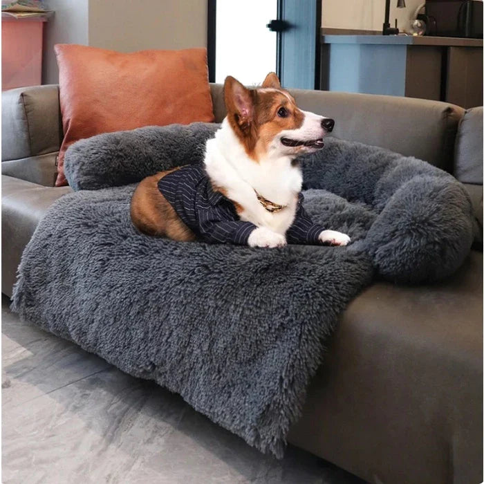Cama Sofá de Pelúcia Lavável  para Cachorro e Gato Médio CozyNest™