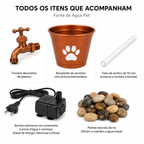 Bebedouro Fonte com Torneira Mágica Flutuante + Bomba Bivolt + Pedras de Rio